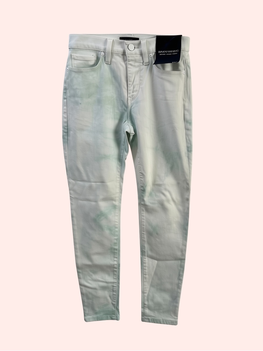 BANANA REPUBLIC Tie Dye Seafoam Mid-Rise Skinny SIZE 26P PETITE 4 Stretch Color